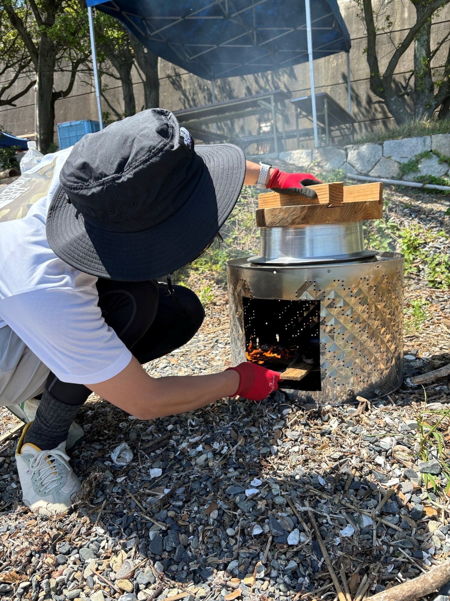 ※画像はイベントで釜炊きをしたもので実際の体験とは異なります。