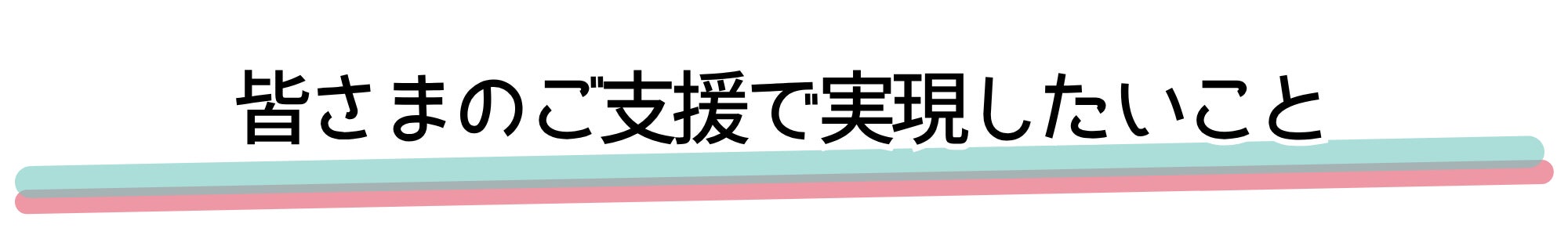 皆さまのご支援で実現したいこと