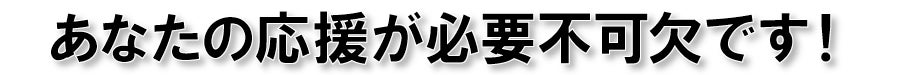 あなたの応援が必要不可欠です!
