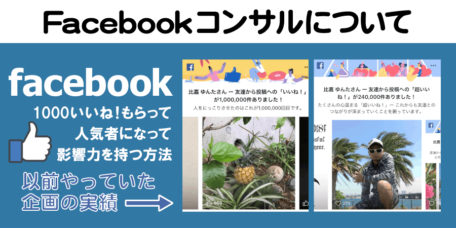 Facebookコンサルについて、以前やっていた企画の実績画像