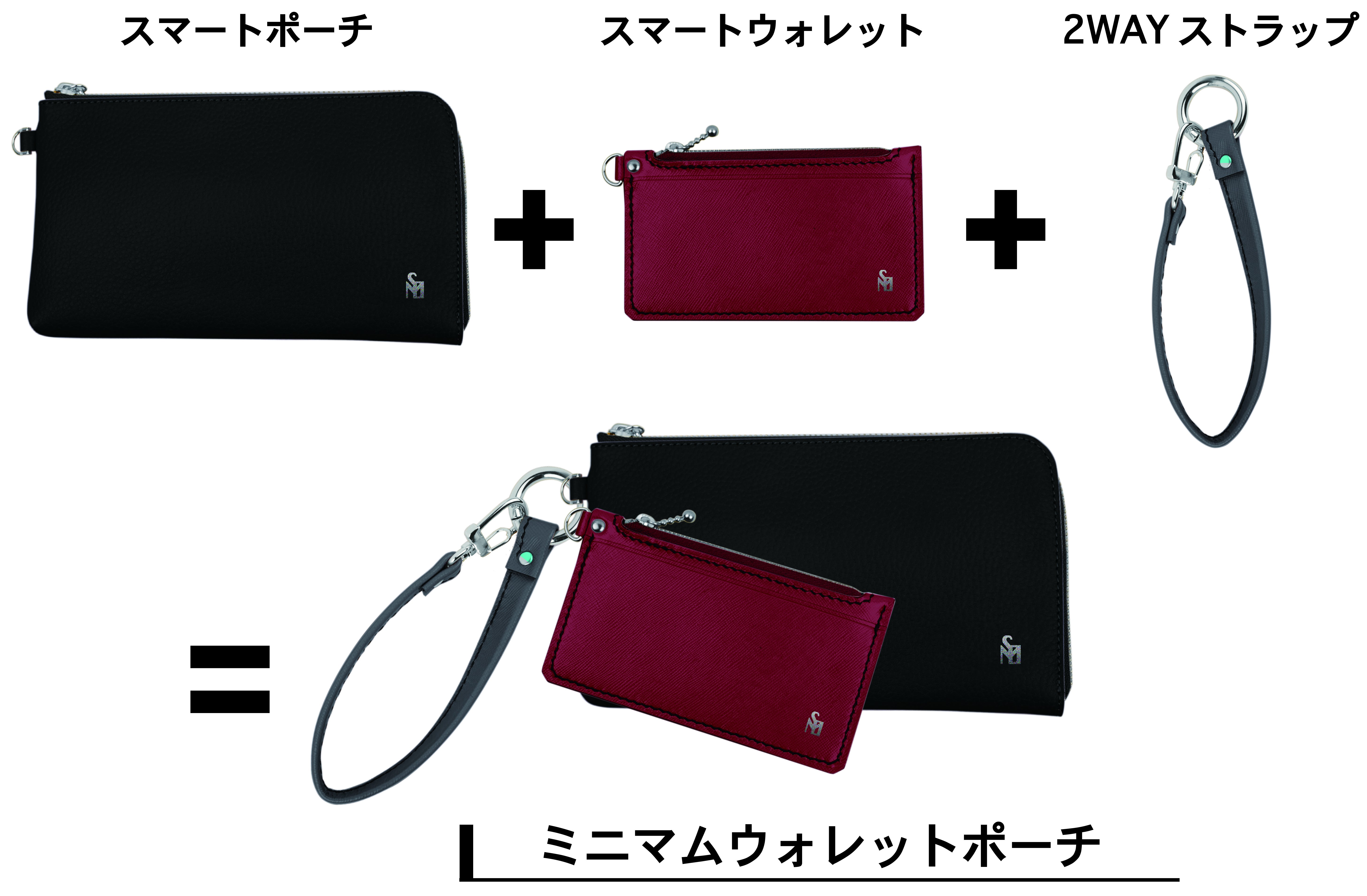 【新品未使用】ミニウォレット（ブラック）収納多数♪断捨離ミニマリスト必見☆ ミニマリスト必見】財布＆鍵＆エコバッグ「MUZOSA X-PAC」スタイル革命