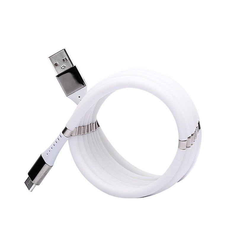 磁石で簡単に長さを調整、絡まずスッキリ収納できるUSB充電・データ