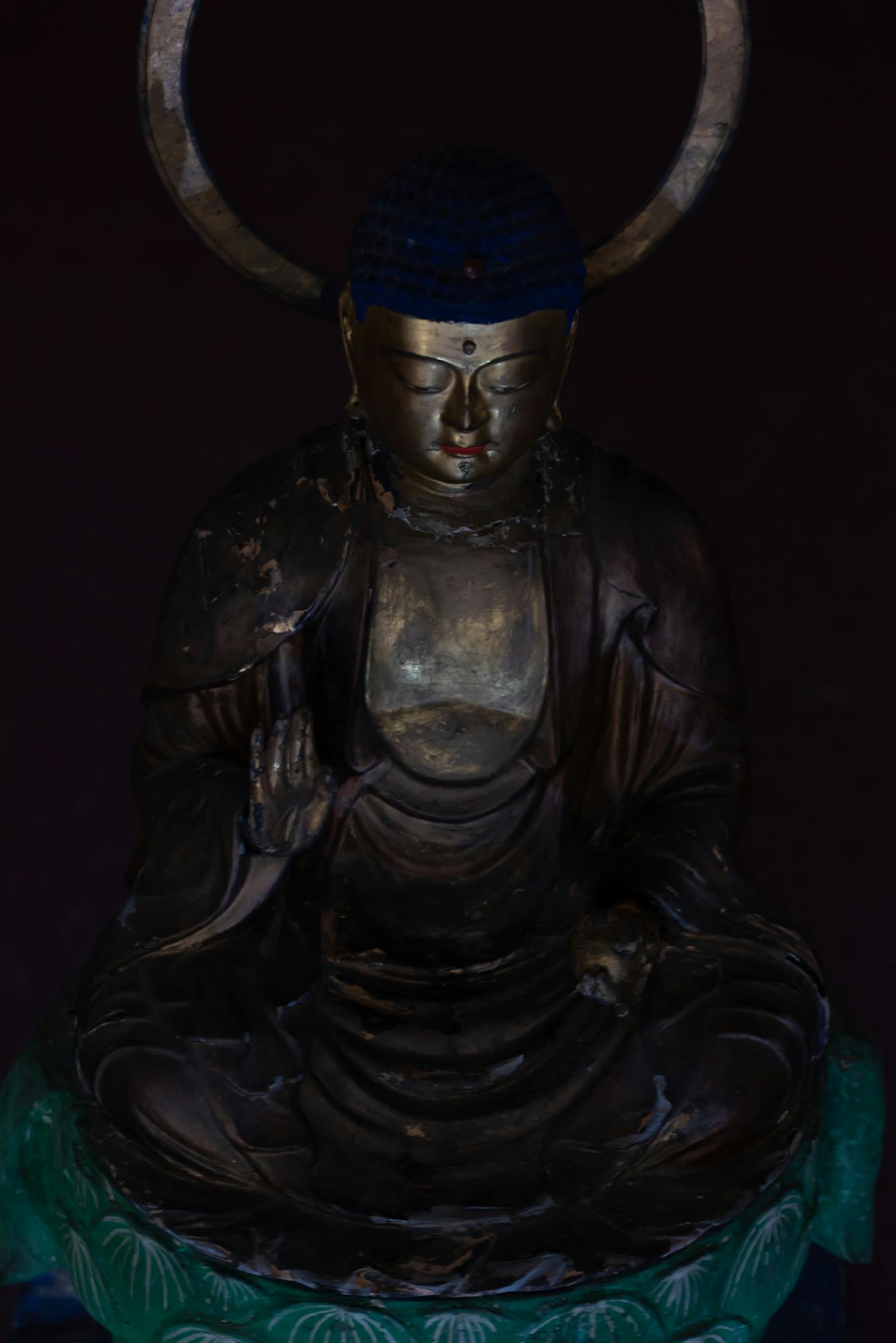 新品 】 【宫沢】仏教工芸品 薬師如来三尊立像 木彫仏像 開運風水 祈る