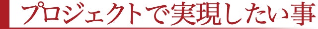 プロジェクトで実現したい事