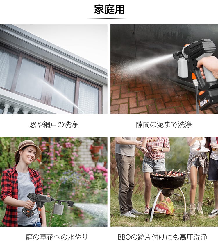 モーター＆バッテリ一が一体型!ポータブル高圧洗浄機「LUTIAN ルシアン