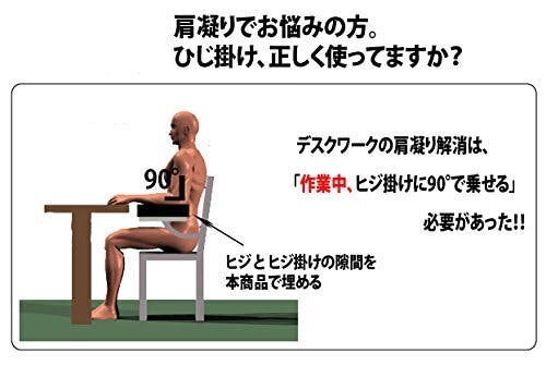 オフィスチェアの「低いひじ掛け」に高さを出すクッション「ヒジラクダ