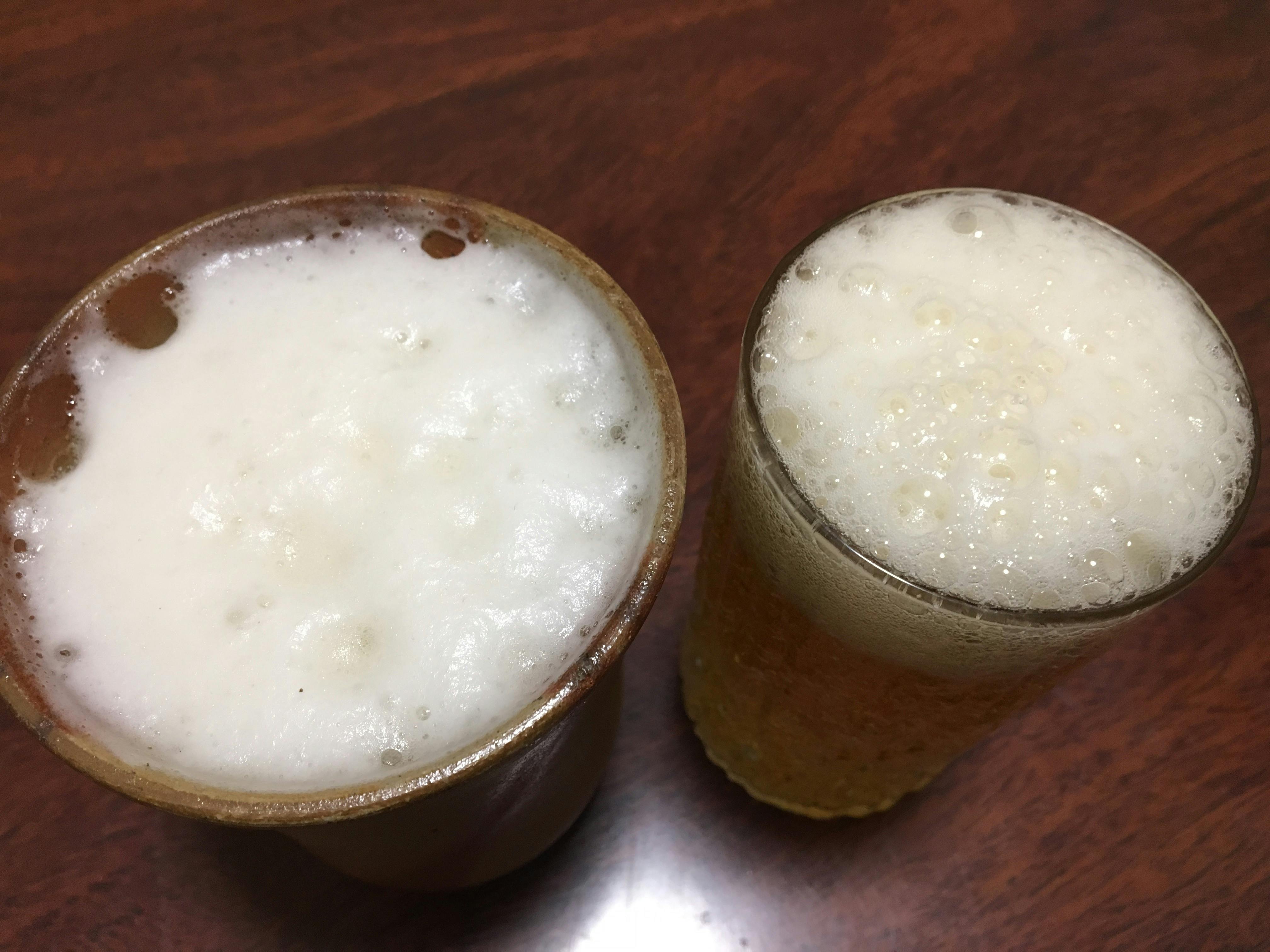 備前焼ビアカップが生み出す''ビール泡''がハンパない