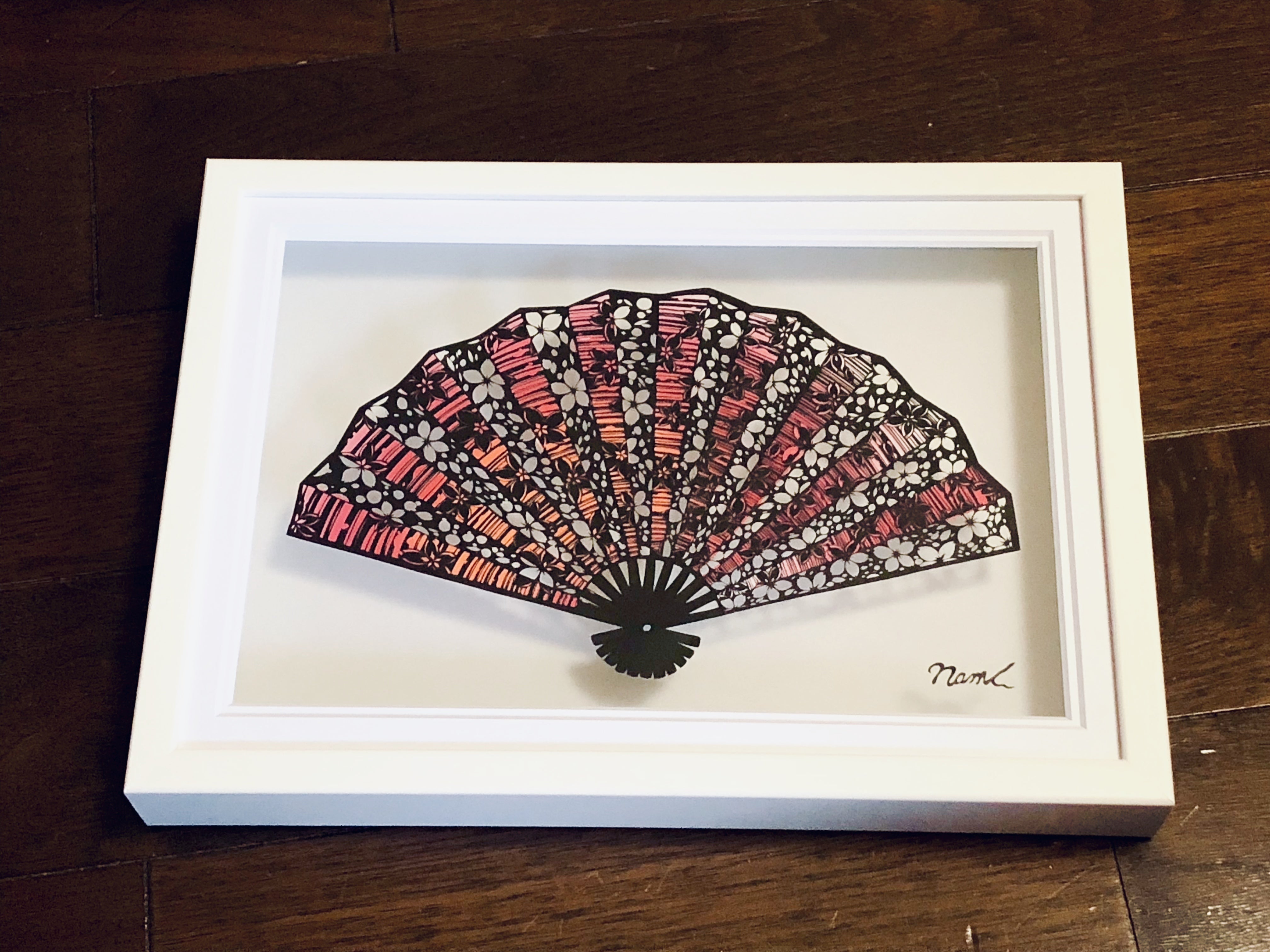 古美術　桜の木　扇面絵　極細絵　九谷谷口製　在銘 切り絵作品紹介・桜の扇 - CAMPFIRE (キャンプファイヤー)