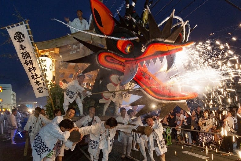 土曜もアサデス」で本宮彌劔神社の大蛇山が生放送されます