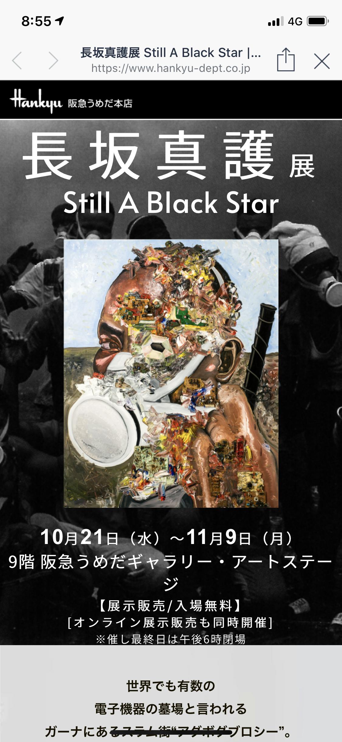 サイズ変更オプション 美術家 長坂真護 冒険記「Still A Black Star