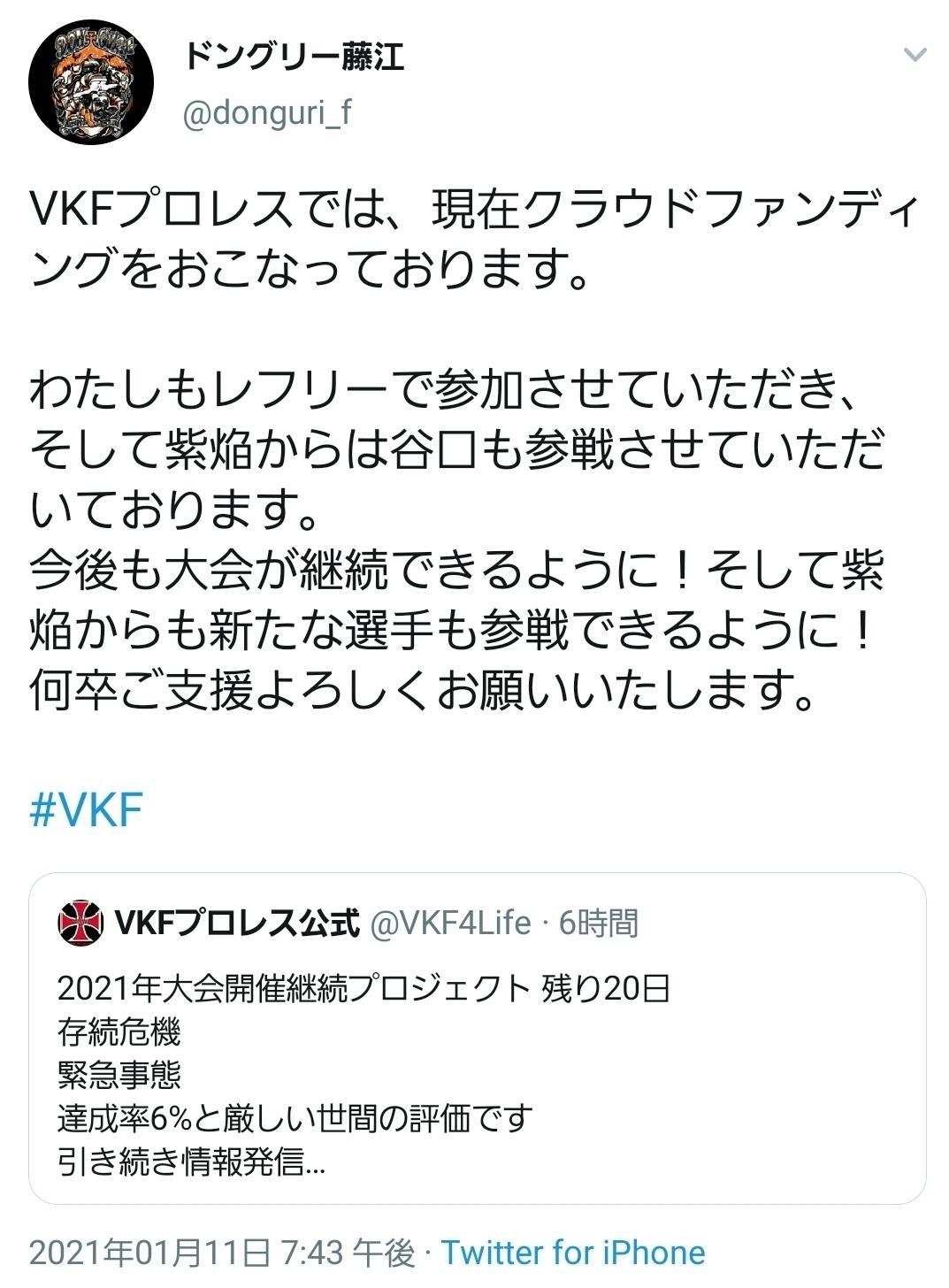 Vkfプロレス参戦選手からの応援メッセージ ドングリー藤江 編 Campfire キャンプファイヤー
