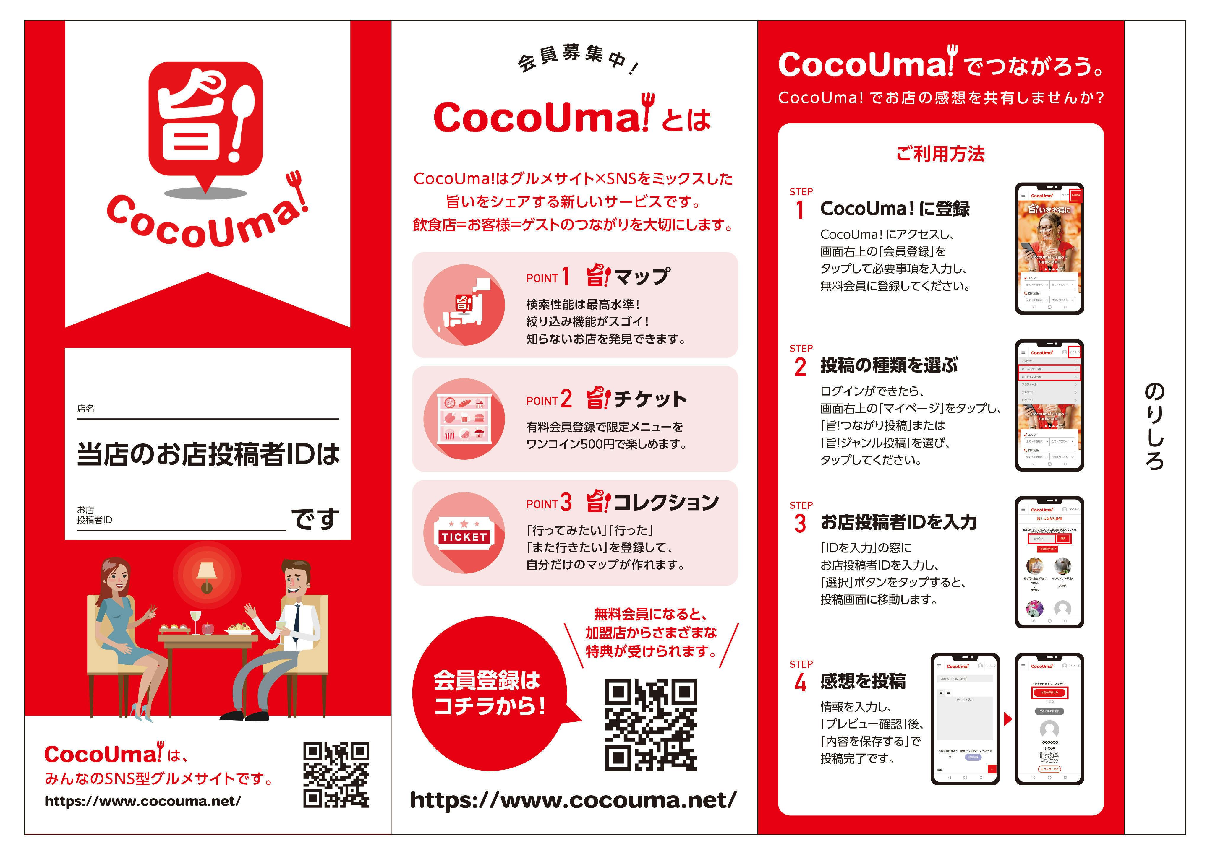 CocoUma!】店頭掲示物 三角POPはお店の方が自由に印刷・制作できます