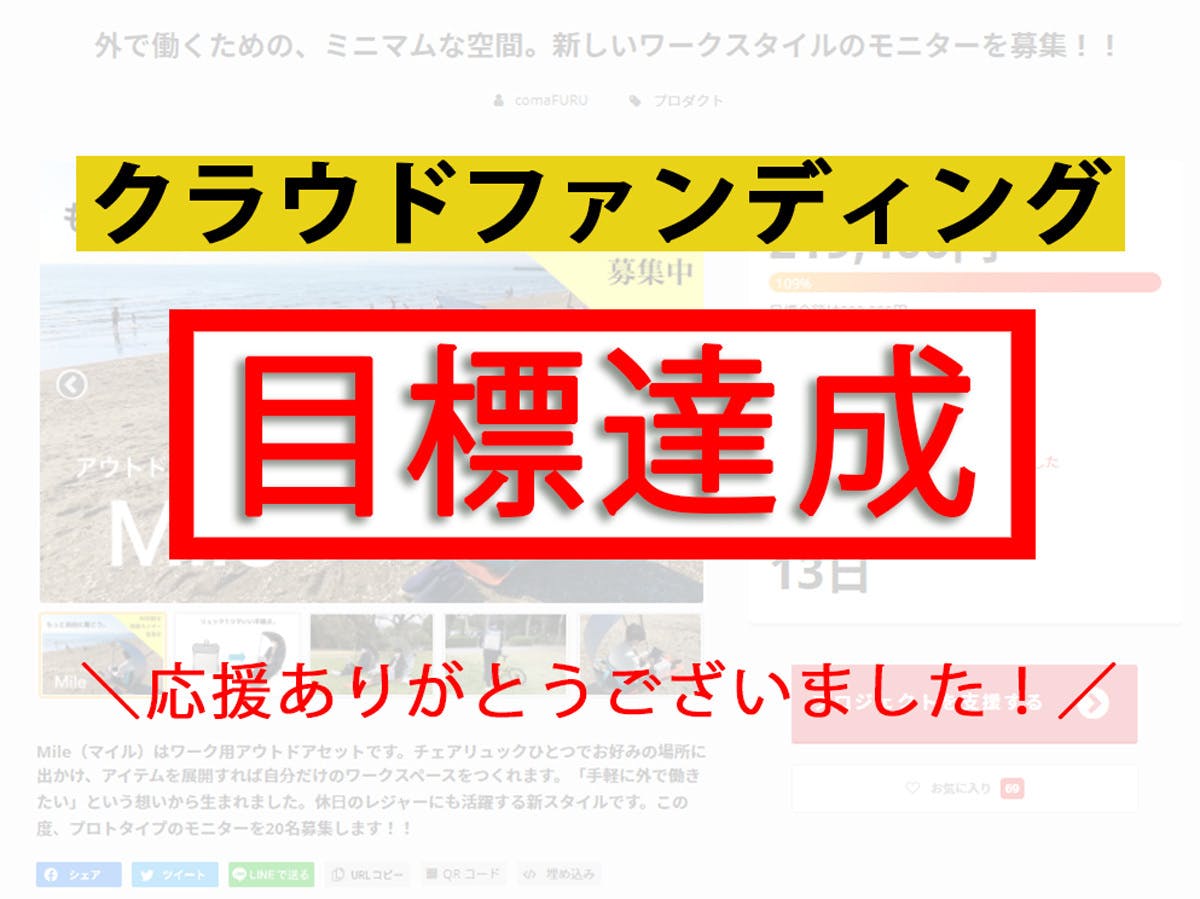 感謝 プロジェクトsuccessのご報告 Campfire キャンプファイヤー