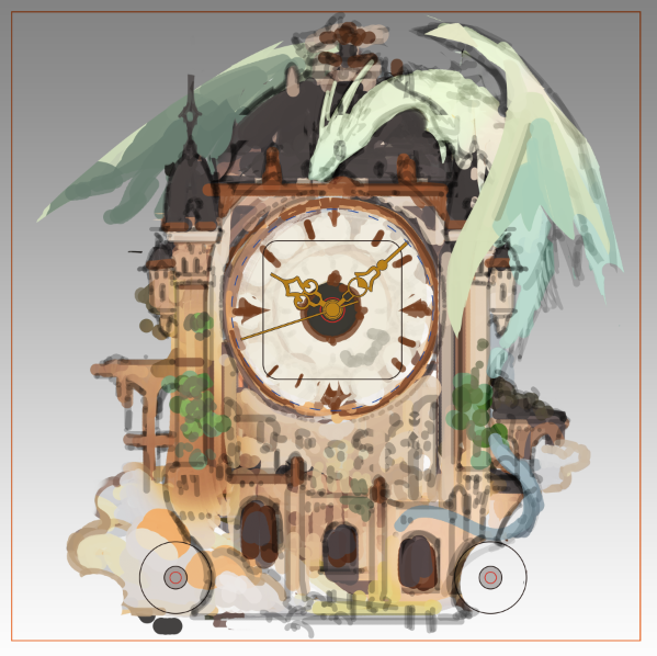 アクリルクロックのラフイラスト公開 Campfire キャンプファイヤー