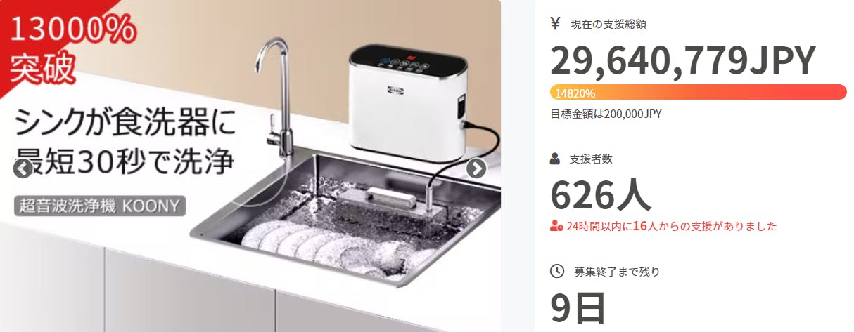 ラスト9日！】超音波洗浄器「KOONY」の生産は予定通りに進んでおります