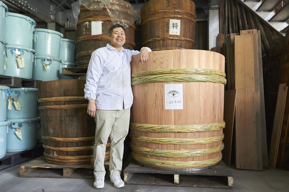 【レトロ】古道具 桶 半切り L 味噌仕込みに！ みそ櫃（味噌仕込み用木桶）出来高6kg用 キッチン用品 調味料入れ 保存