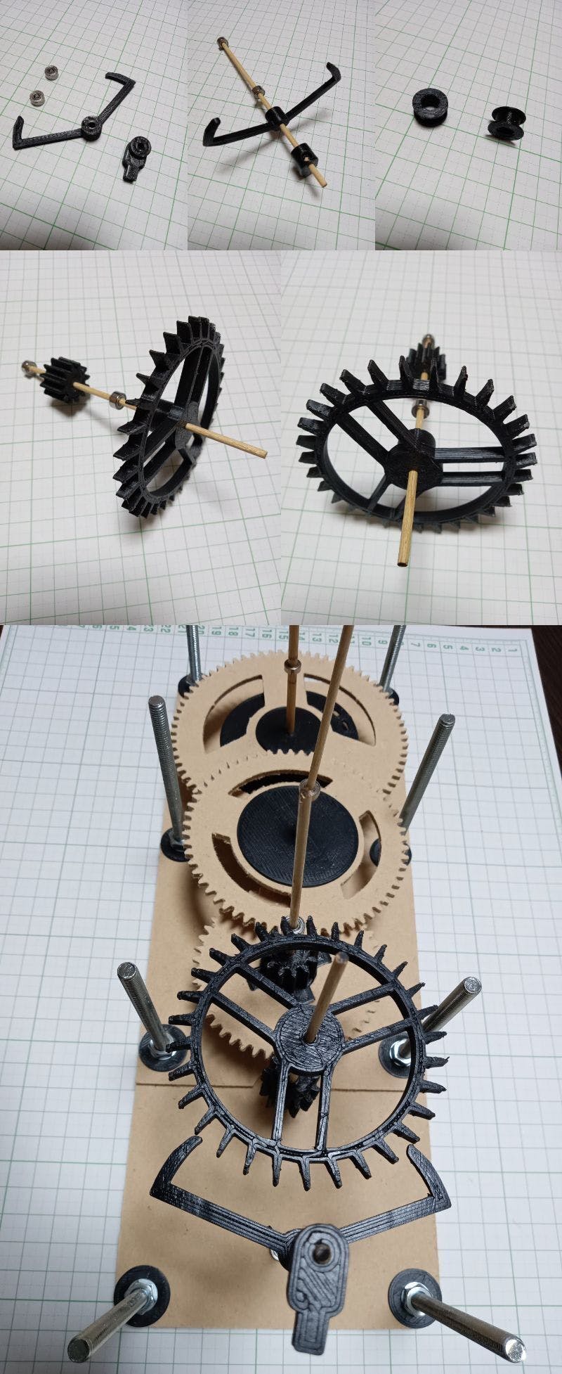 木製ガンギ車 親子で楽しめる木製機械式振り子時計組み立てキット「スタンダード