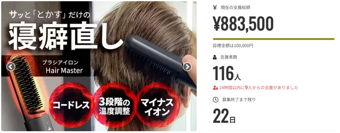 お陰様で目標金額は達成し一番お得な限定早割は完売しました