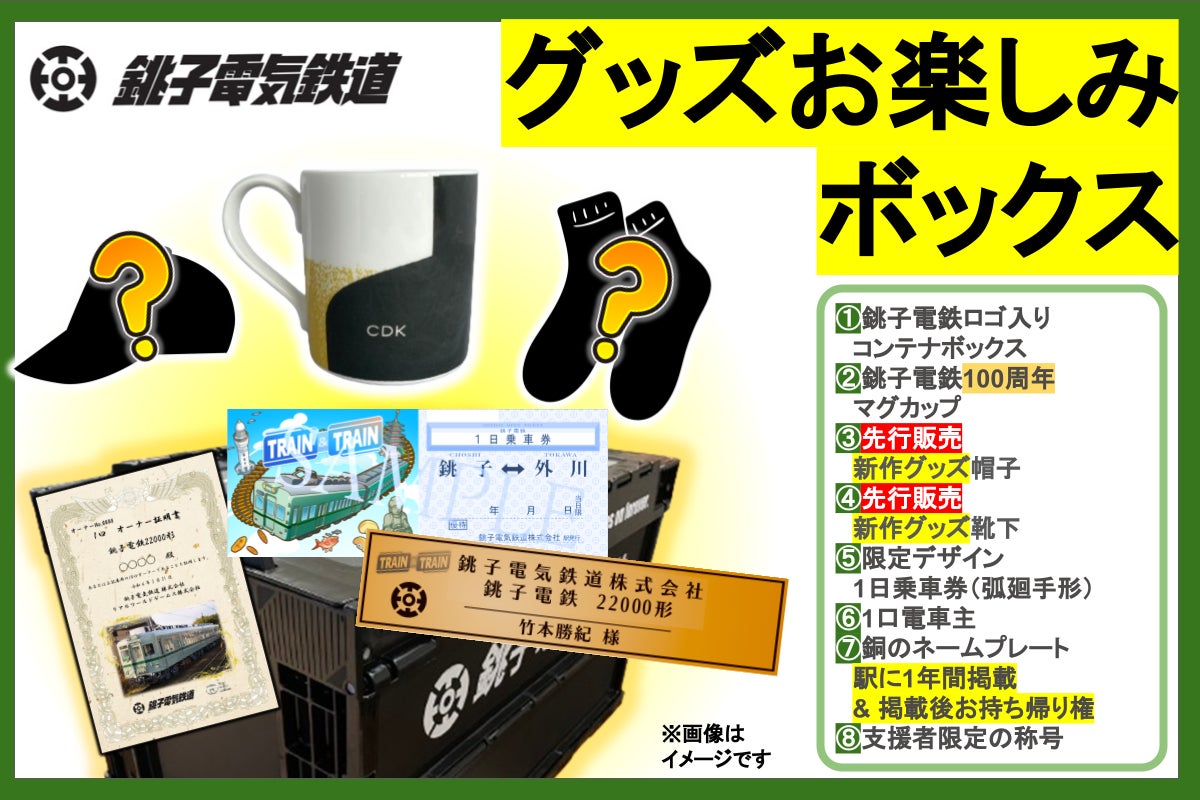 銚子電鉄のグッズを詰め込んだ「お楽しみボックス」をご用意しました
