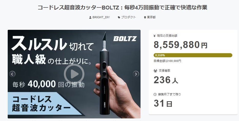 Boltz コードレス超音波カッター