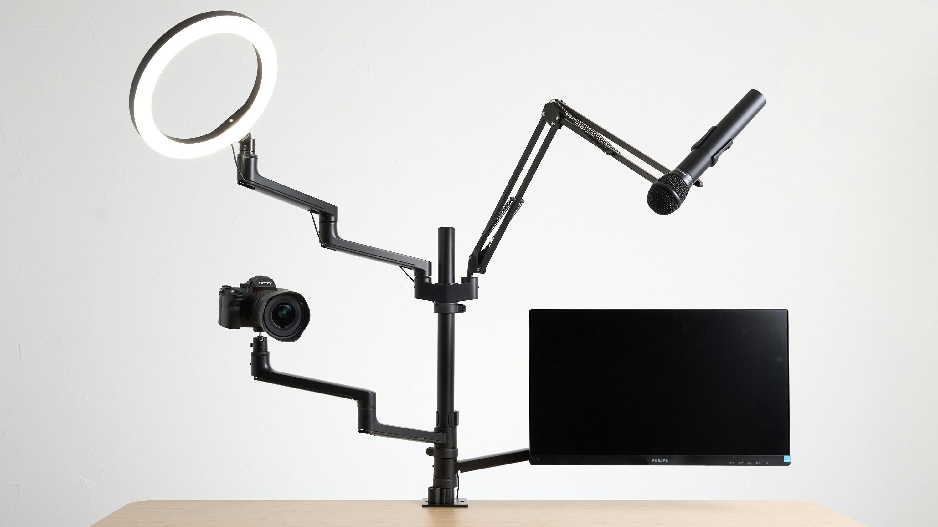 viozon 3-in-1 Selfieタブレットu0026携帯電話ライブスタンド 黒 viozon 3-in-1 Selfie Desktop Live Stand (LP-4P)