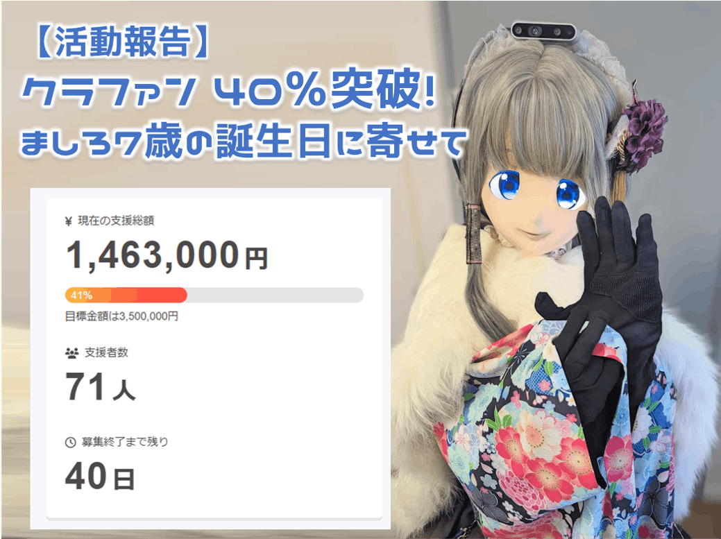 活動報告】クラファン40％突破！ ～ましろ7歳の誕生日に寄せて