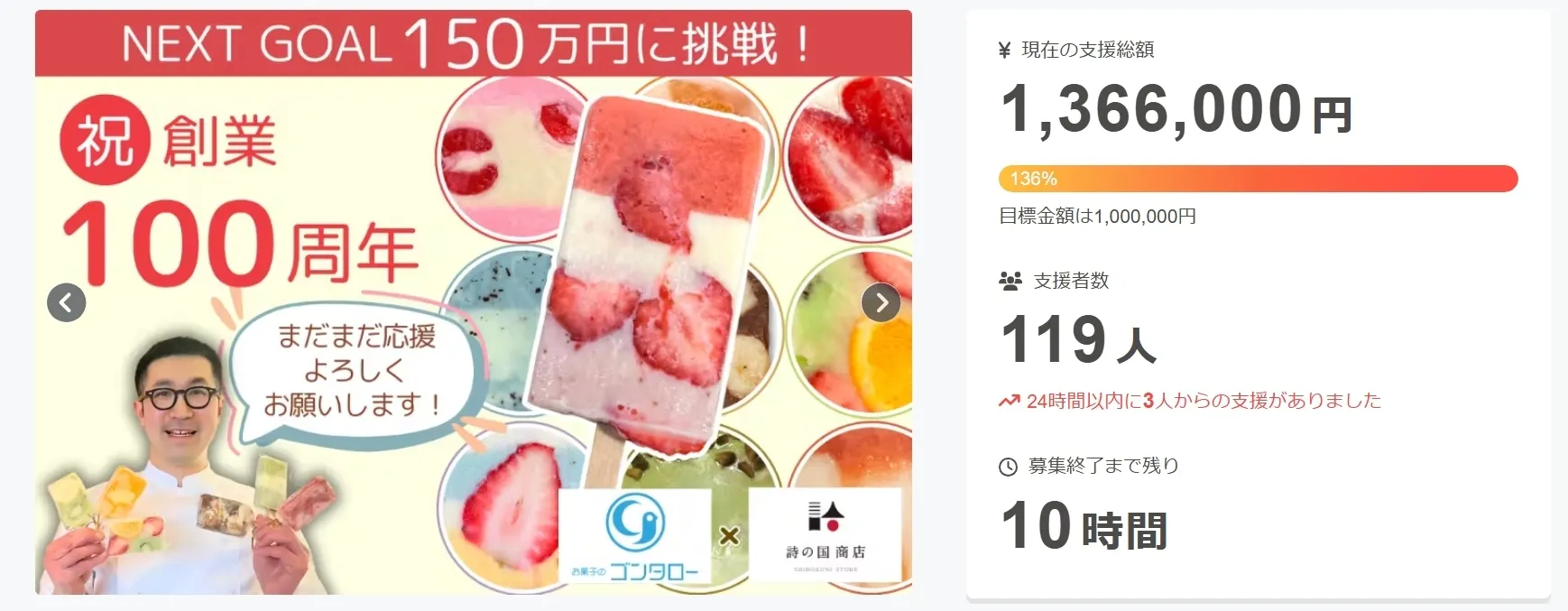 亡き先代の思いが詰まったゴンタロー名物「フローズンキャンディ」を