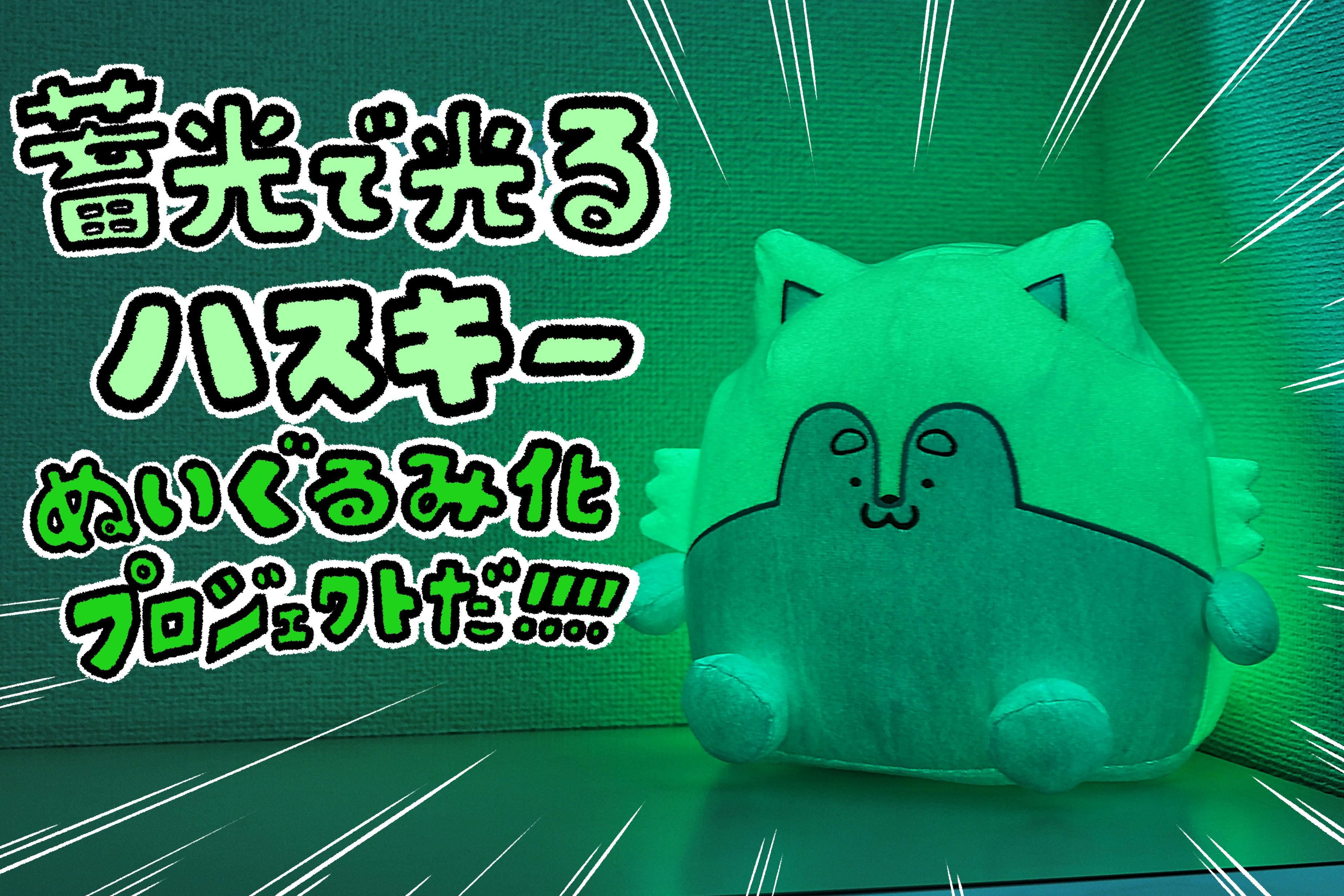 本当に光るぞ！？蓄光で光るハスキーのぬいぐるみ化プロジェクト