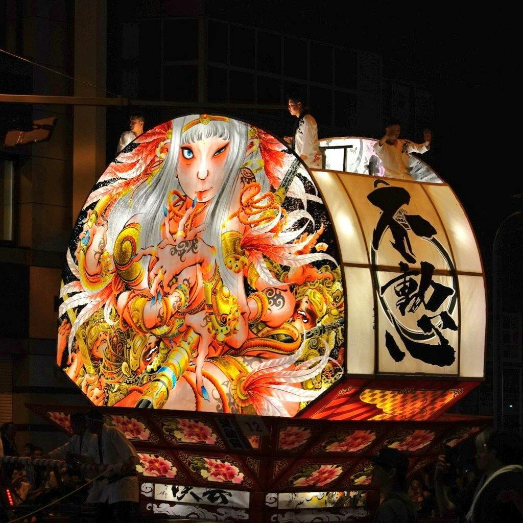 りんご障子紙のねぷたでの実証試験紹介（弘前ねぷた不動心