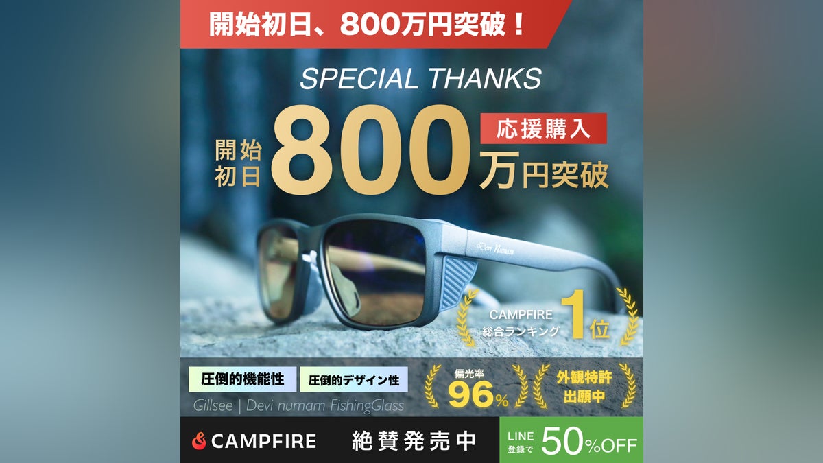 御礼】初日で応援購入額800万円を突破いたしました。 - CAMPFIRE 御礼】初日で応援購入額800万円を突破いたしました。 - CAMPFIRE