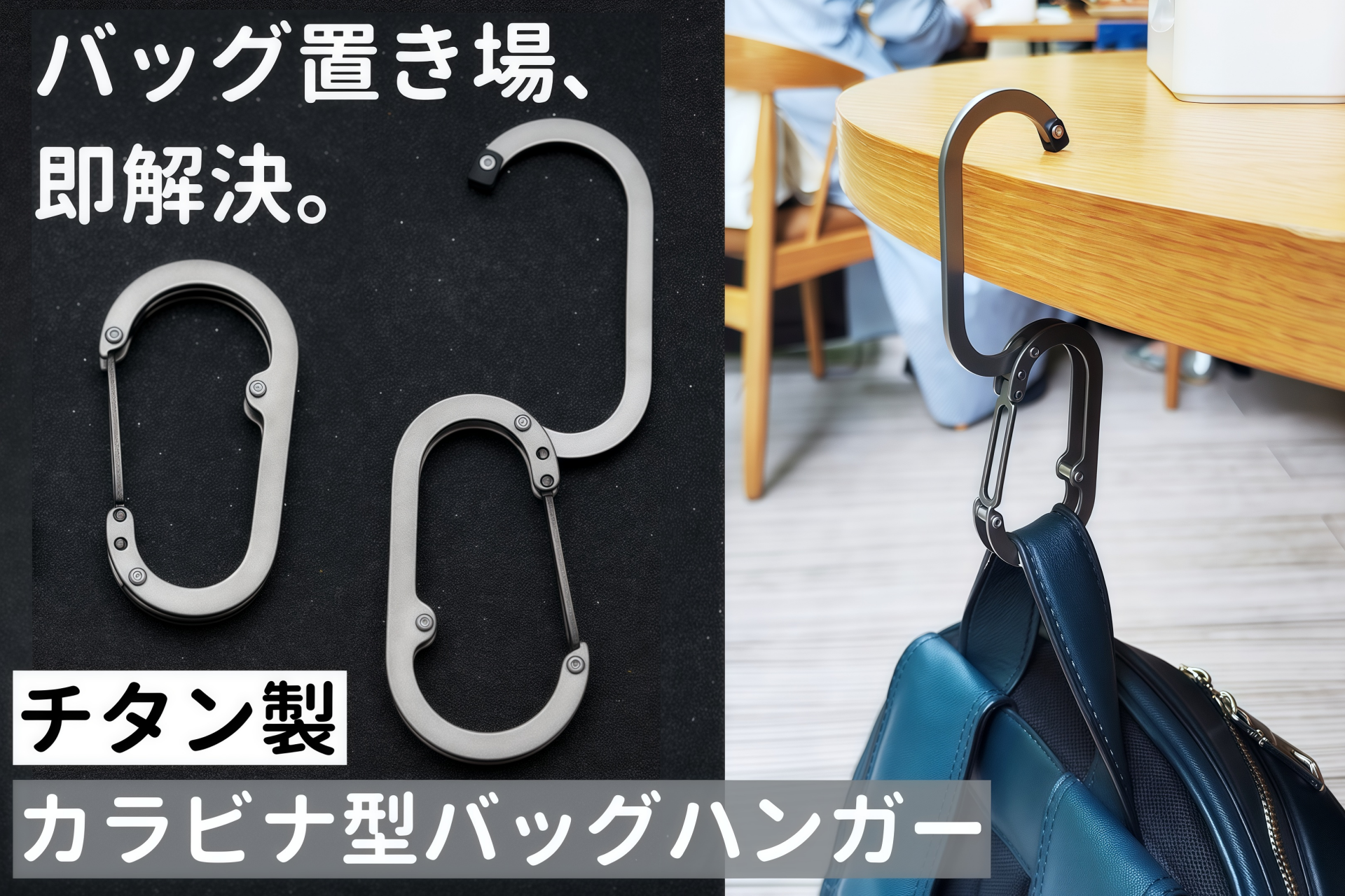 先行販売開始！チタン製カラビナ型バッグハンガーTiHook2 - CAMPFIRE