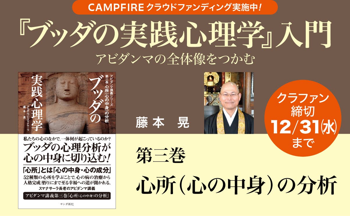 藤本晃「『ブッダの実践心理学』入門」／第三巻 心所（心の中身）の