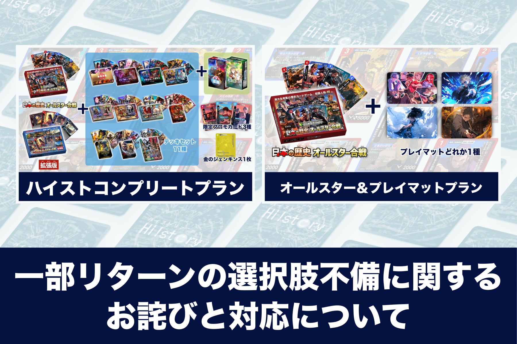 一部リターンの選択肢不備に関するお詫びと対応について - CAMPFIRE