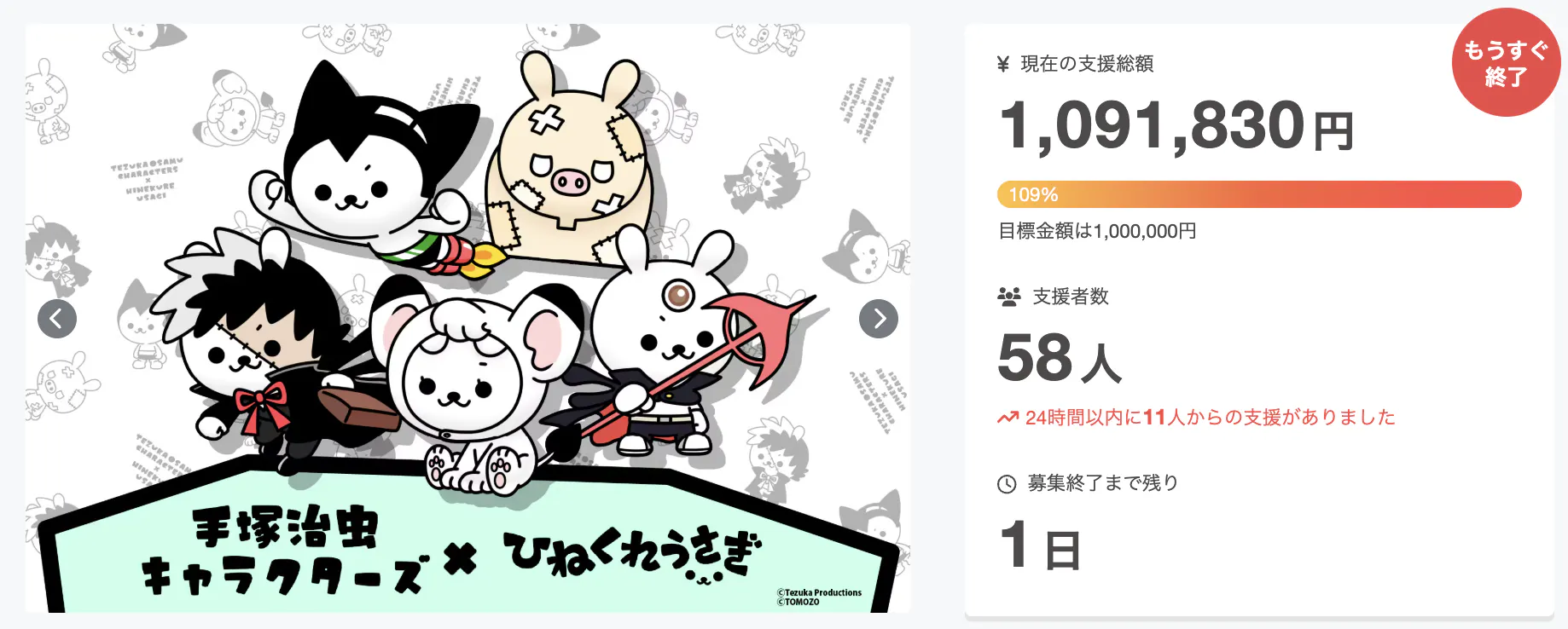 祝！商品化決定！【手塚治虫キャラクターズ×ひねくれうさぎコラボ