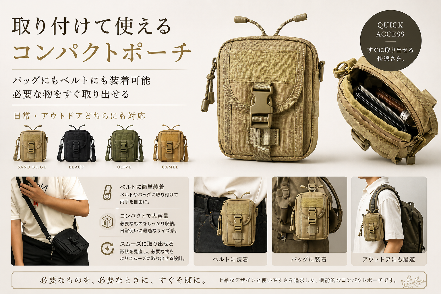 丸型ポーチをお使いの方へ。次の選択です - CAMPFIRE (キャンプファイヤー)