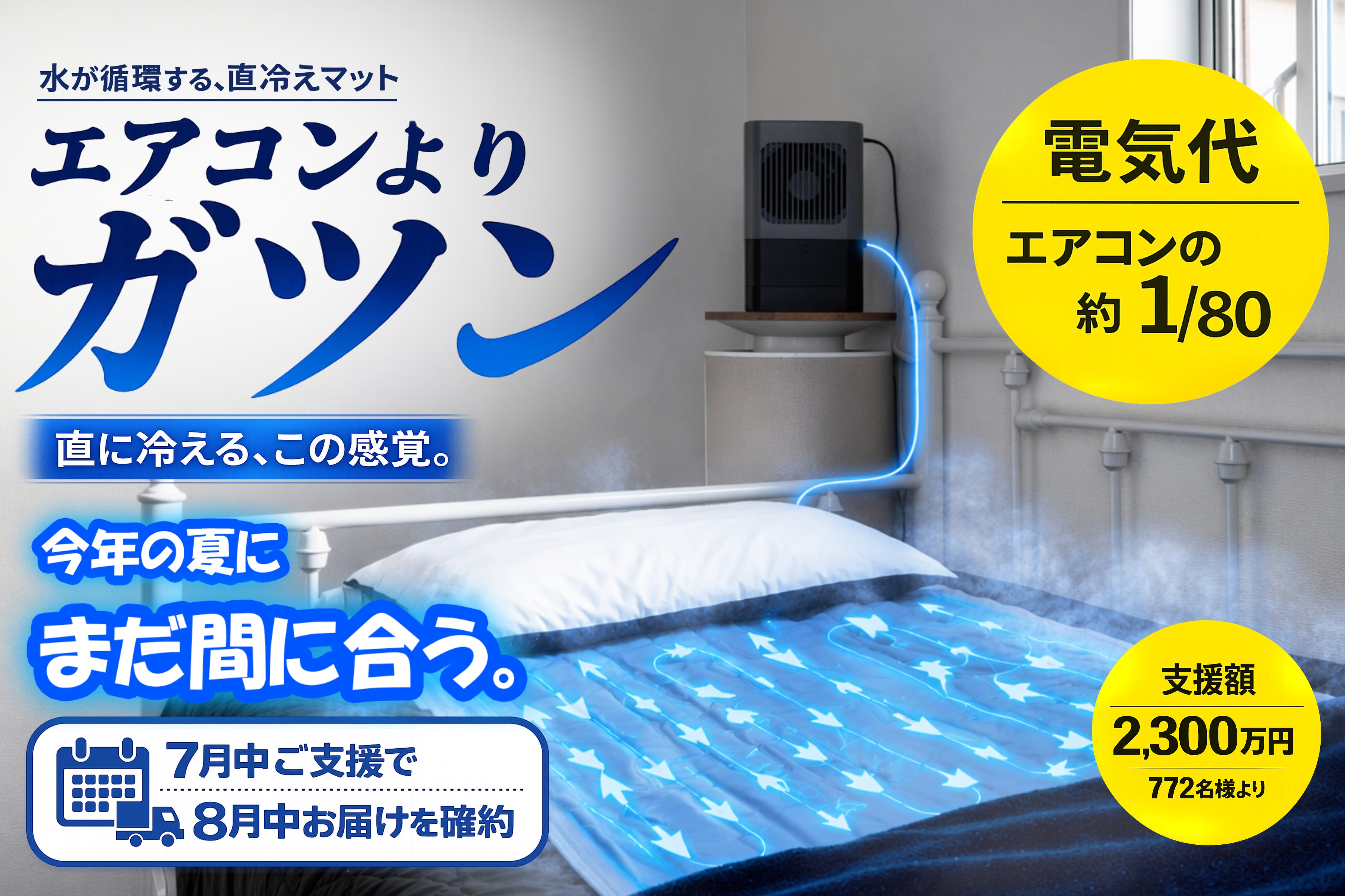 電気代はエアコンの1/80（1日1.5円）| 水循環システム搭載の直冷え