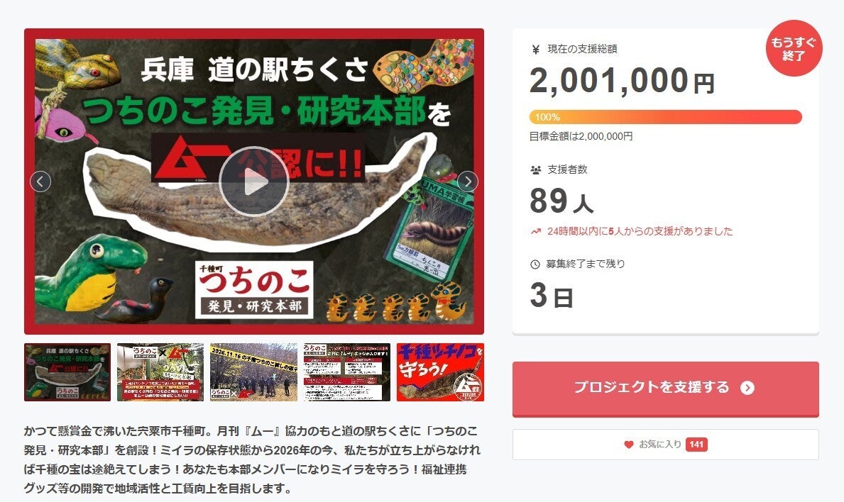 目標達成のお礼】皆様のご支援のおかげで目標金額を達成しました