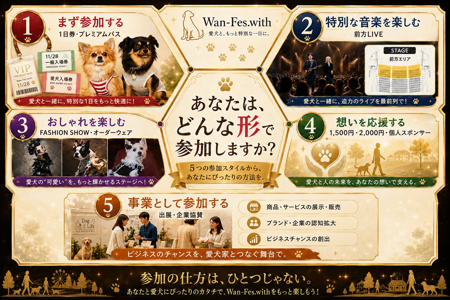 本日スタート】愛犬と行ける場所を、もっと増やしたい。Wan-Fes.withの