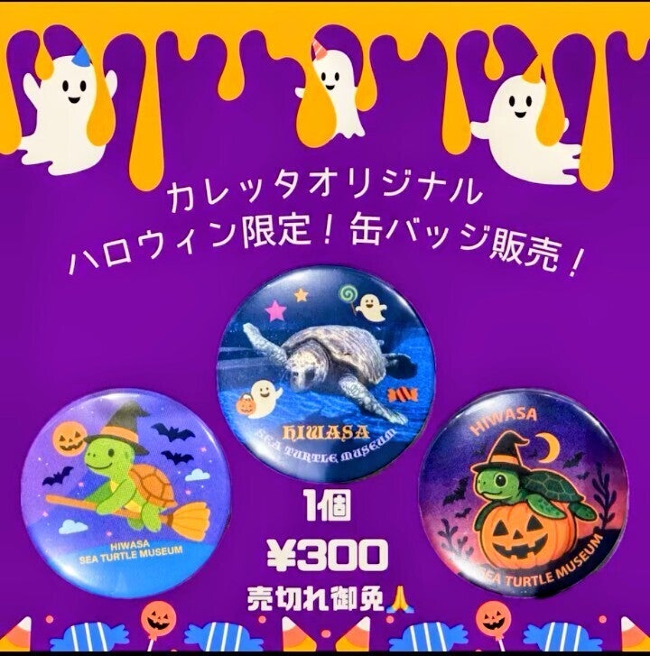 カレッタオリジナル！ハロウィン限定缶バッジの販売｜日和佐うみがめ