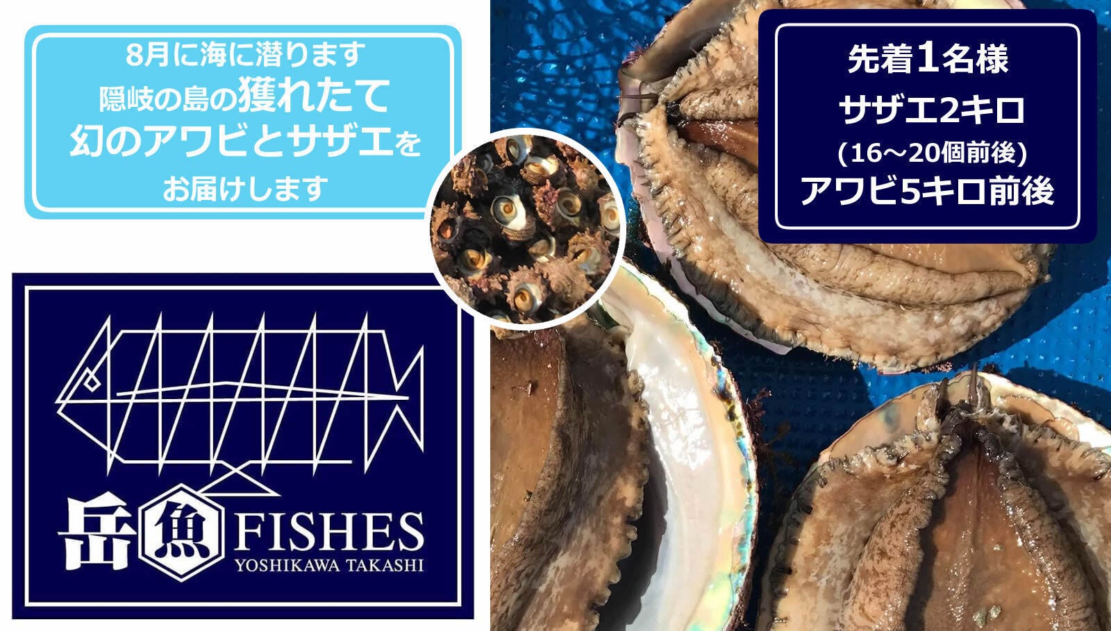 隠岐諸島の新鮮なサザエ・幻のアワビをお届けしたい！隠岐の美味しい