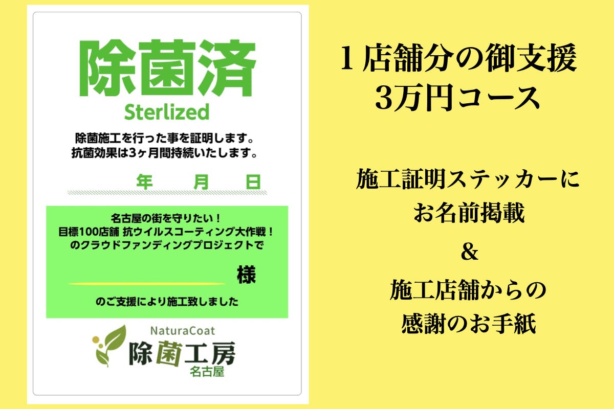 名古屋の飲食店を守りたい 目標１００店舗 抗ウイルスコーティング大作戦 Campfire キャンプファイヤー