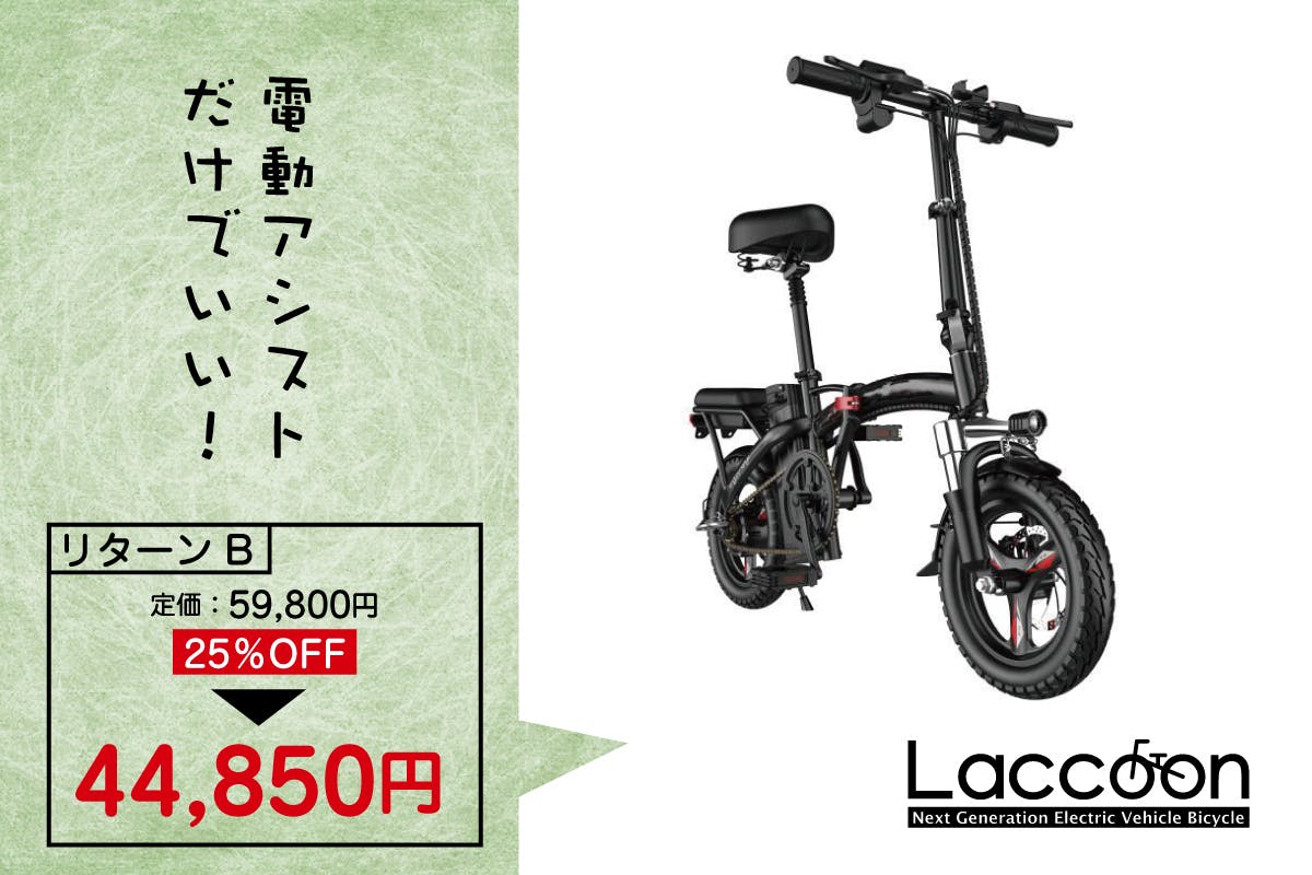 即納大特価】 【新品・簡単組立】電動EV自転車「Laccoon レオパード