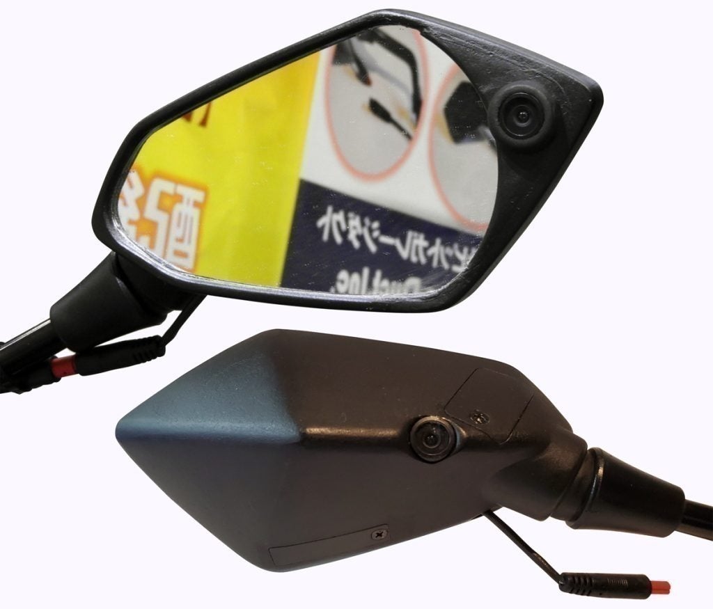D-ride 世界初 特許取得バイク用バックミラー型前後一体式ドライブ