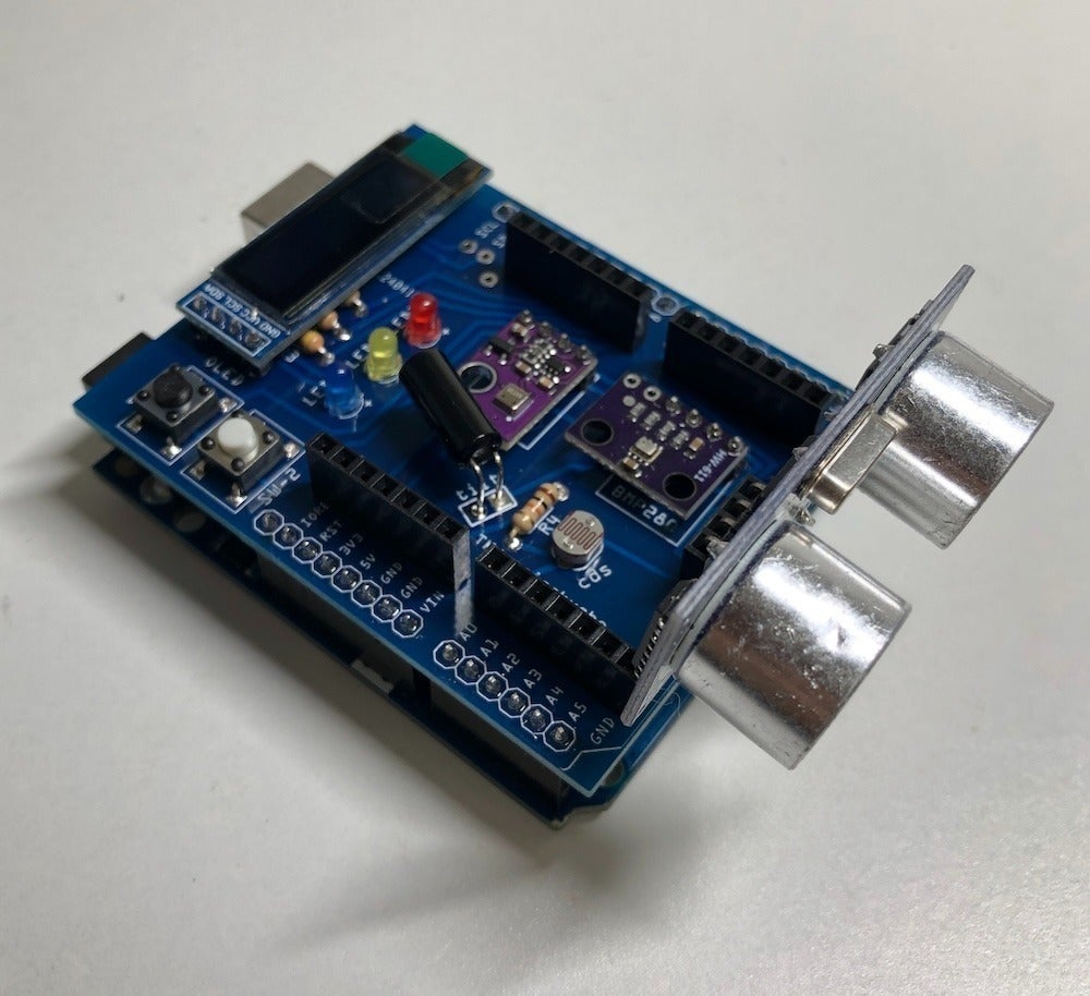 Arduino用 センサー基板 温湿度,気圧,距離,OLED表示,LED他 - CAMPFIRE (キャンプファイヤー)