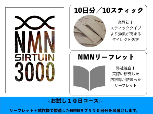 加齢とともに失ってしまう成分「NMN」のサプリを適正価格で作りたい