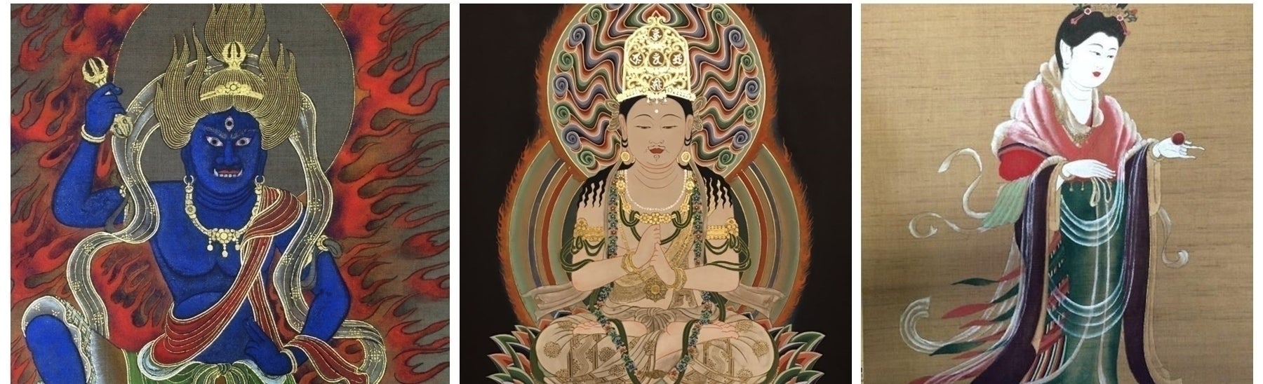 出岡実 「平安の夢」 F4 菩薩　仏画春陽会会員 安井賞展出品　仏教　油彩 仏画師の安田素彩がドバイのアートフェアに出展し繊細で美しい日本文化