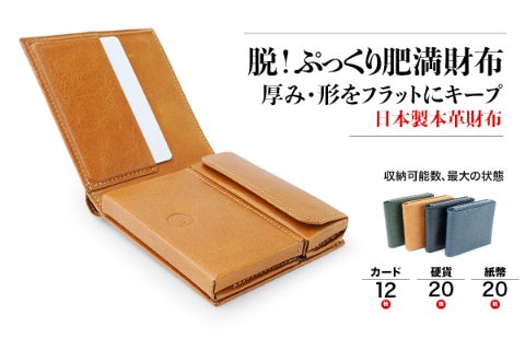 BOXポケットで形崩れ防止！美しく整ったフォルムが魅力の【2つ折り本革