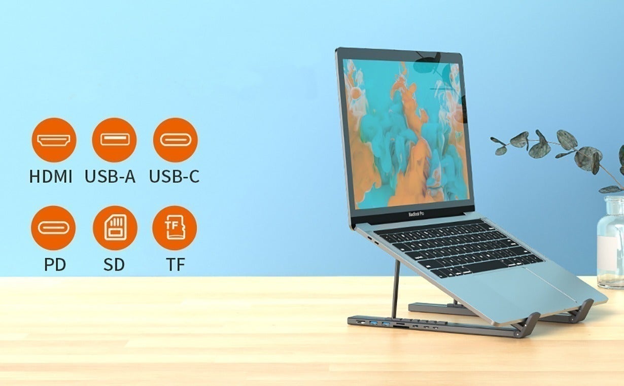 1台7役】7イン1 USB-Cハブ内蔵ノートPCスタンド - CAMPFIRE (キャンプ 1台7役】7イン1 USB-Cハブ内蔵ノートPCスタンド - CAMPFIRE (キャンプ