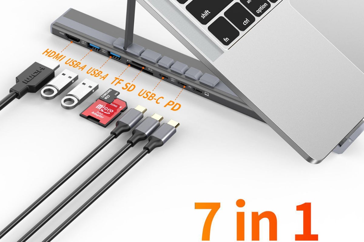 1台7役】7イン1 USB-Cハブ内蔵ノートPCスタンド - CAMPFIRE (キャンプ