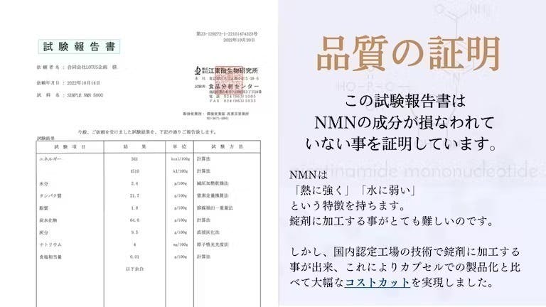 医師監修 純度100％NMNサプリメント！有効成分はNMNのみ 最高の品質コスパ